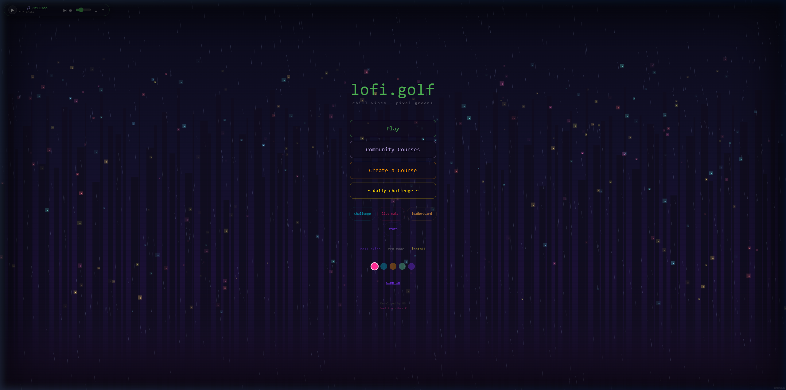 lofi.golf — Chill web-based mini golf game